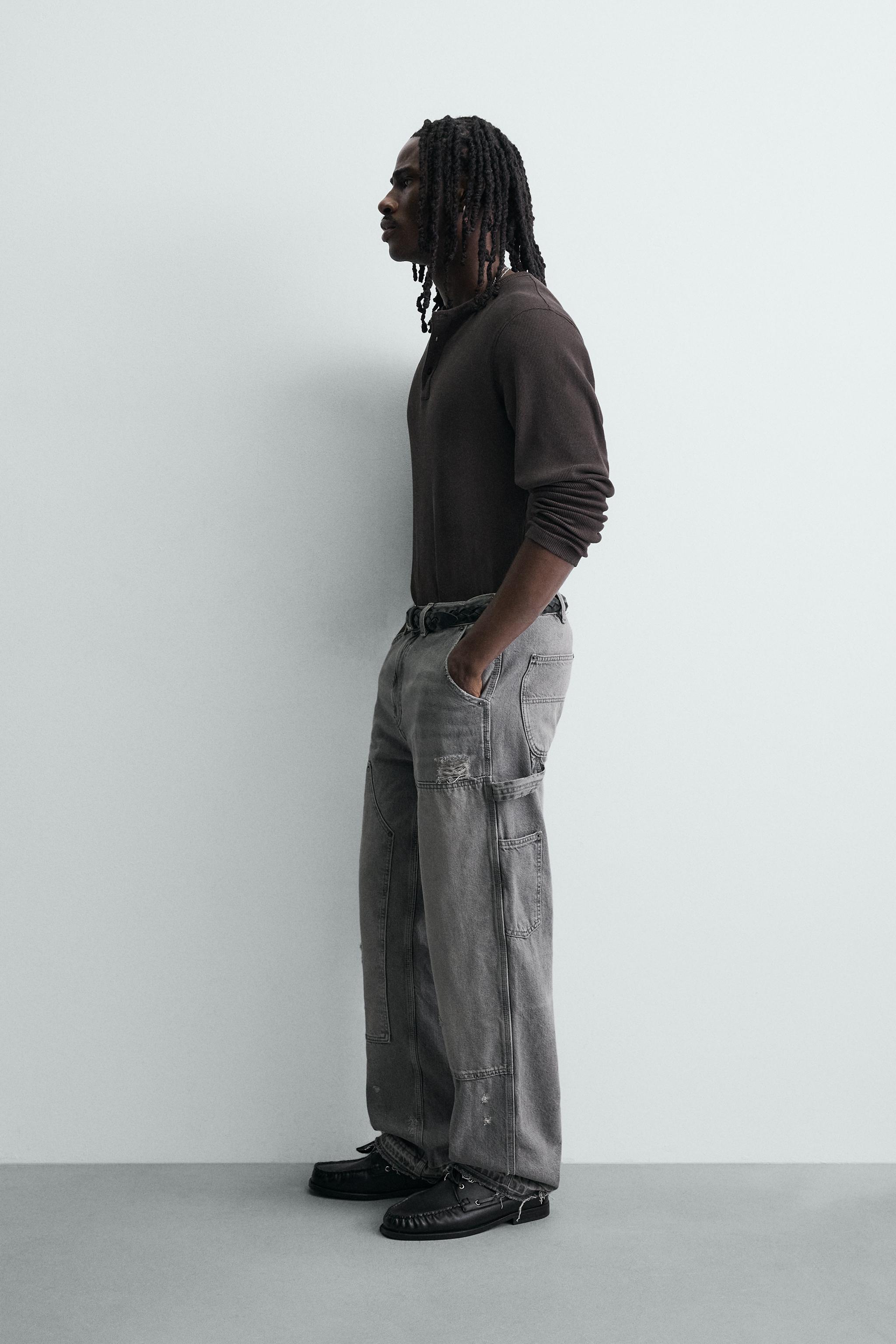 WASHED CARPENTER POCKET JEANS